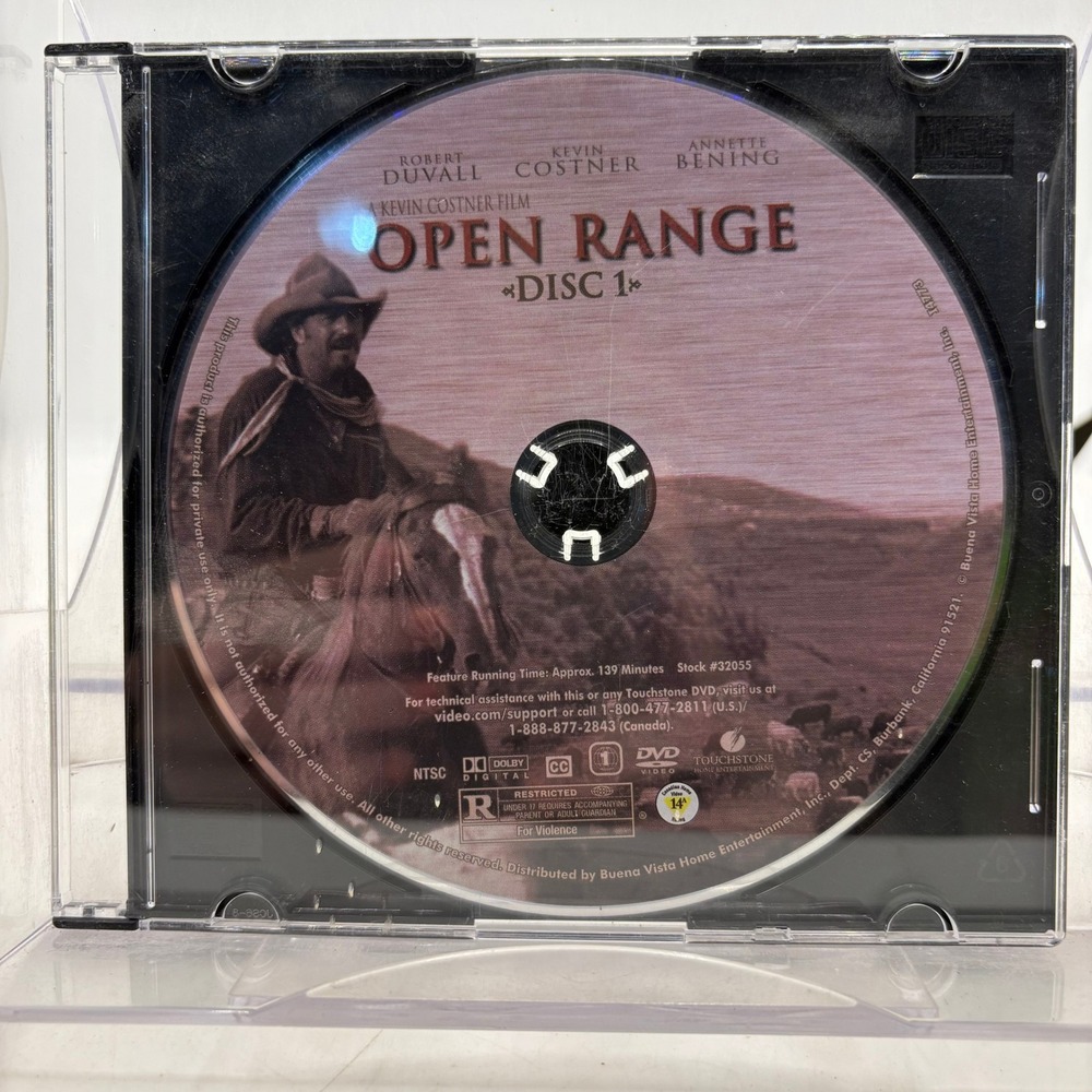 Open Range DVD Disc 1 Kevin Costner Robert Duvall Western 2003 Stock 32055